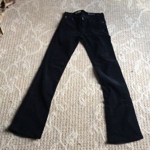 AG boot leg black corduroy pant. Size 26